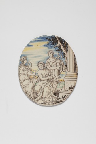 18th century - Six maiolica “ambrogette” (tiles), onio Africa Pavie (1693-1704)