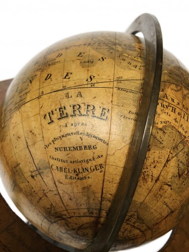 19th century - Terrestrial glob -  Artistic company C. Abel   Klinger Nuremberg circa 1860