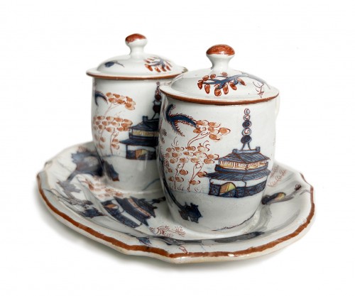 Céramiques, Porcelaines  - Moutardier. Manufacture Clerici ou Rubati, Milan vers 1745–1788