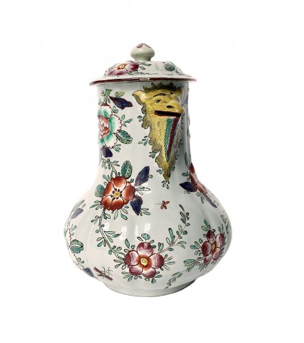 Porcelain & Faience  - “Barbotine” coffee assortment. P. Rubati or F. Clerici, Milan 1770-1780