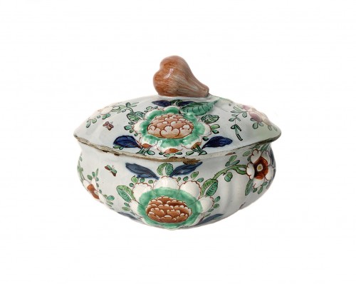 Antiquités - “Barbotine” coffee assortment. P. Rubati or F. Clerici, Milan 1770-1780