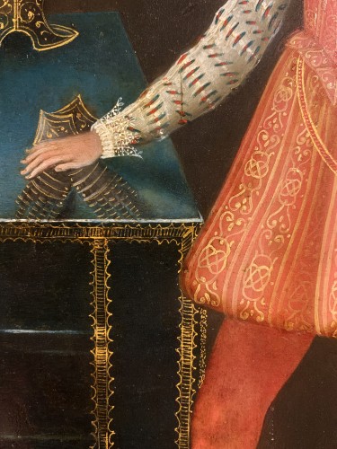 Portait d'un gentilhomme français à Rome, école française, 1605 - Tableaux et dessins Style Renaissance