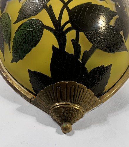 Emile Gallé - Parie d'appliques en verre vers 1900 - Luminaires Style Art nouveau