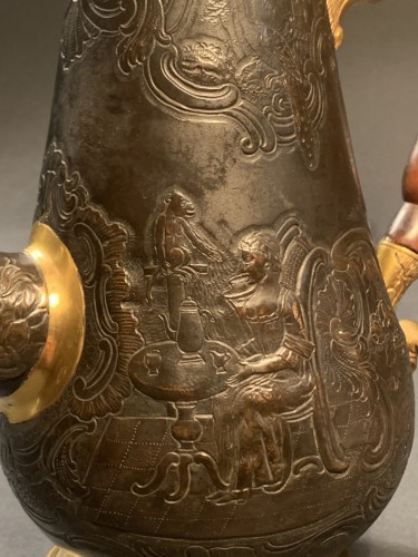 18th century - A gilt and patinated copper coffee pot - Ural, circa 1770