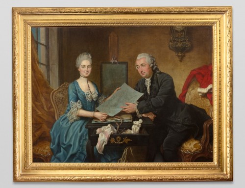 Donatien Nonnotte (1708-1785) - Léonard et Antoinette Bourlier d&#039;Ailly - Paintings & Drawings Style 