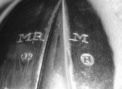 A silver Christening spoon in its leather case - Antique Silver Style 