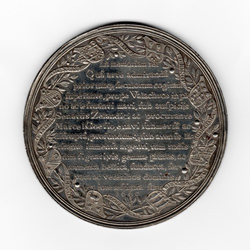 Médaille commémorant le sauvetage d'une précieuse cargaison par Treileben - 1660 - Sylvie Lhermite-King