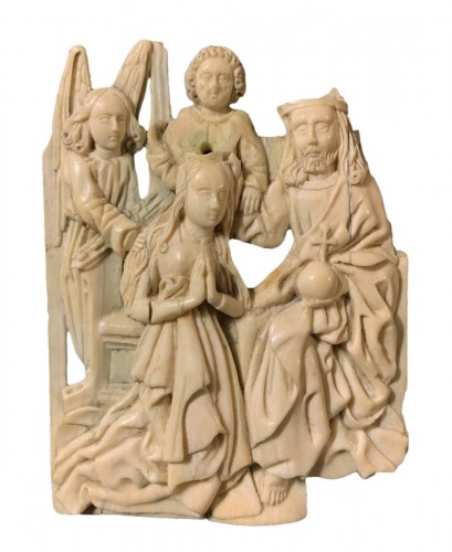 Relief en ivoire - Le Couronnement de la Vierge