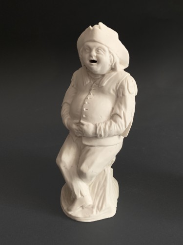 A pair of 18th century biscuit porcelain figures for a centerpiece - 