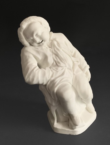 18th century - A pair of 18th century biscuit porcelain figures for a centerpiece