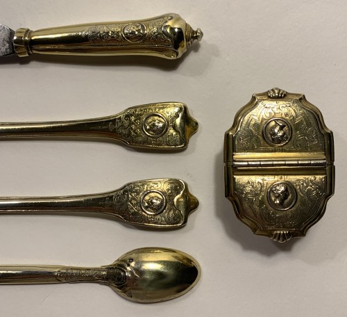 An Augsburg silver-gilt cutlery set - 1725-1730 - 