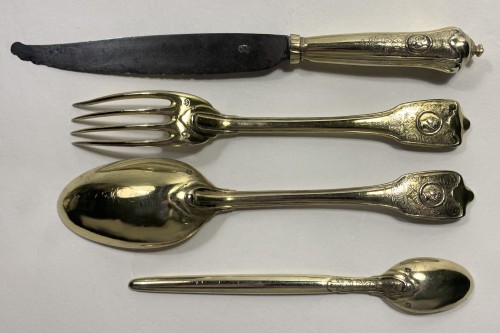 18th century - An Augsburg silver-gilt cutlery set - 1725-1730