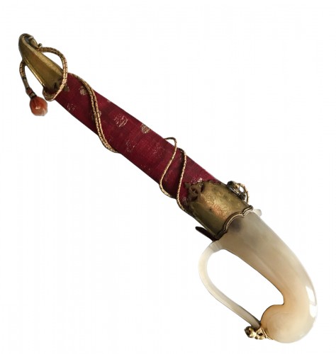 A Khanjar dagger with white agate handle