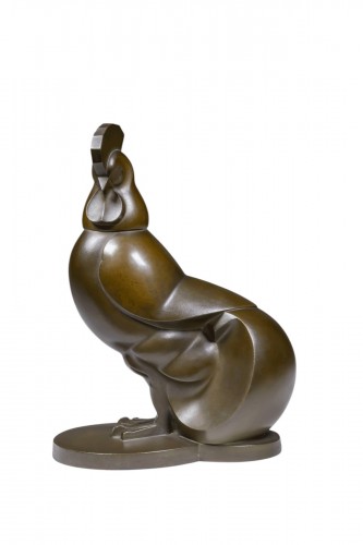 Japanese bronze sculpture by Hachii Kôji - Rooster