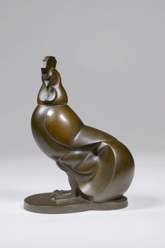Japanese bronze sculpture by Hachii Kôji - Rooster - 