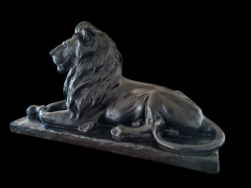 Japanese Bronze By Ichiga NUMATA - Reclining Lion - Asian Works of Art Style 