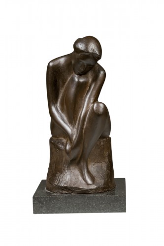Bronze japonais signé Koji SUMI - «Pensées»