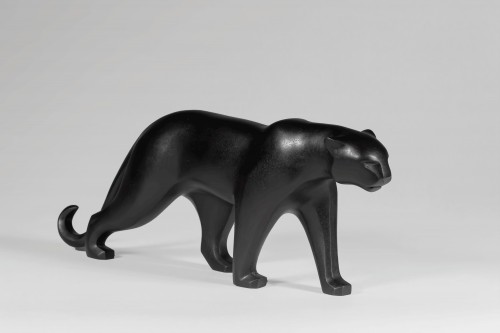 XXe siècle - Bronze japonais signé Kabuki HIDEAKI (SHUMEI) – Léopard