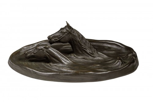 Japanese Bronze by Itô KUNIO – Swimming Horses