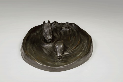 Asian Works of Art  - Japanese Bronze by Itô KUNIO – Swimming Horses
