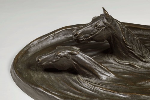 20th century - Japanese Bronze by Itô KUNIO – Swimming Horses