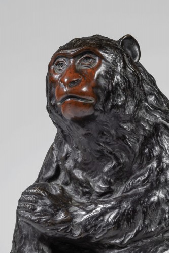 XXe siècle - Bronze japonais de TSUNEYAMA (Japon, Meiji, 1868-1912) - Singe