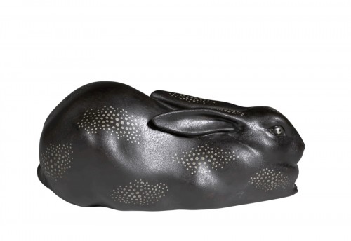 Lapin - Bronze japonais de Takahashi Kaishu (1905-2004) 