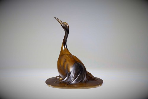  - Minogame and Cranen Japanese Bronze by Katô TATSUO