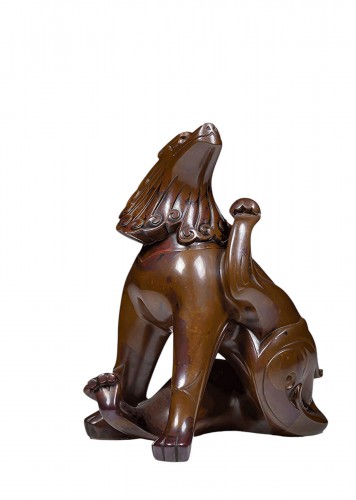 Lion, Incense Burner - Japanese Bronze By Hasuda Shûgorô