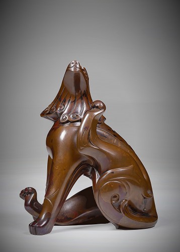 Lion, Incense Burner - Japanese Bronze By Hasuda Shûgorô - 