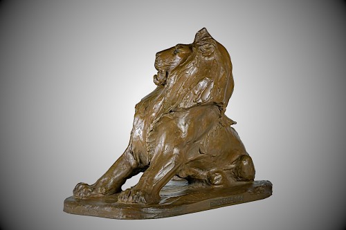 Asian Works of Art  - Lion, Japanese Bronze By Uichirô Ogura (1881-1962), Dated 1939