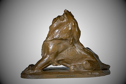 20th century - Lion, Japanese Bronze By Uichirô Ogura (1881-1962), Dated 1939