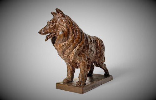 Asian Works of Art  - Japanese Okimono By Sugie ôken II – Collie Dog