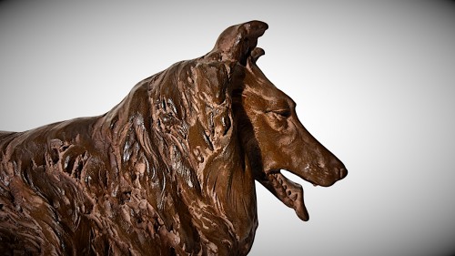 Antiquités - Japanese Okimono By Sugie ôken II – Collie Dog