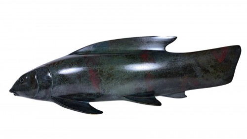 Japanese bronze by Ota Ryohei (1913-1997)   Koi Carp