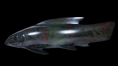 Japanese bronze by Ota Ryohei (1913-1997)   Koi Carp - Asian Works of Art Style 50