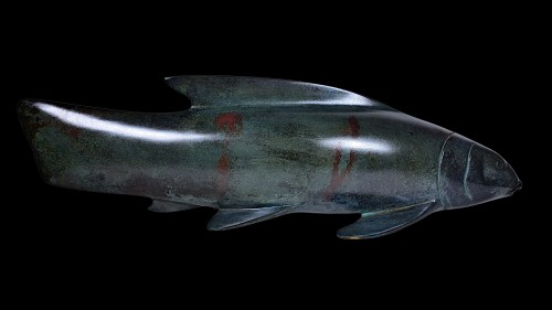 20th century - Japanese bronze by Ota Ryohei (1913-1997)   Koi Carp