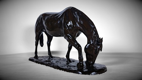 Bronze Japonais d’Itô KUNIO - un cheval paissant - Thienpont Fine Art