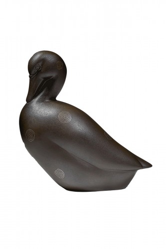 Duck - Japanese Bronze By Takahashi KAISHU 