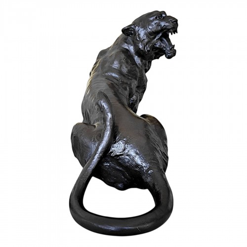 Tigre assis - Bronze japonais de Kaniya KUNIHARU 