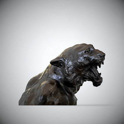  - Tigre assis - Bronze japonais de Kaniya KUNIHARU 