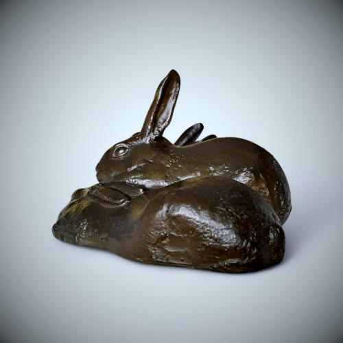 Trois lapins, Bronze japonais de Misawa HIROSHI - Thienpont Fine Art