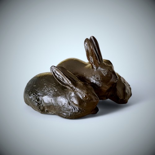  - Trois lapins, Bronze japonais de Misawa HIROSHI
