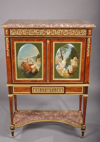 Secrétaire à médaillons peints estampillé Henry Dasson, France circa 1880 - Mobilier Style 