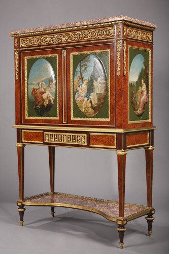 Mobilier Bureau et Secrétaire - Secrétaire à médaillons peints estampillé Henry Dasson, France circa 1880