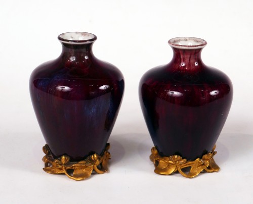 Paire de vases Art nouveau de la Manufacture de Sèvres, France 1902 - Tobogan Antiques