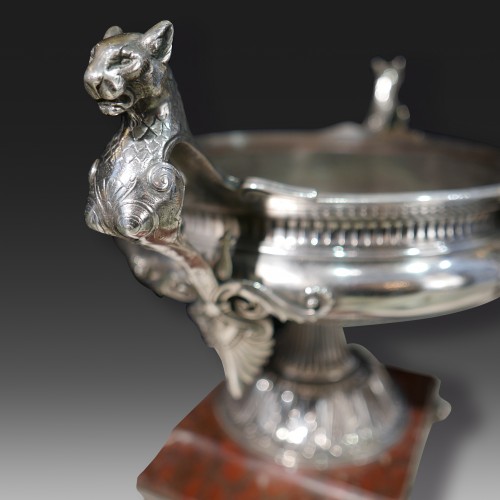 Decorative Objects  - Neo-Greek Silvered Bronze Bowl attributed to G. Servant, France circa 1880