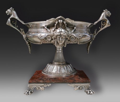 Neo-Greek Silvered Bronze Bowl attributed to G. Servant, France circa 1880 - 