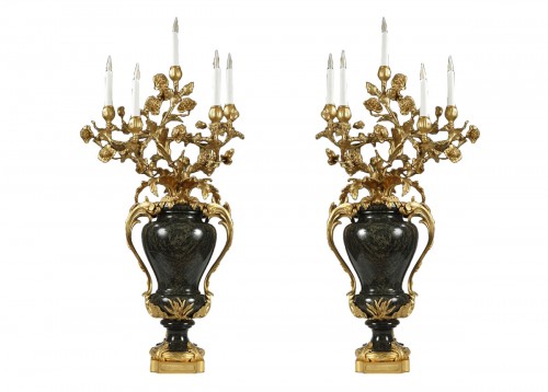 Paire de vases candélabres attribué à Maison Millet France circa 1880