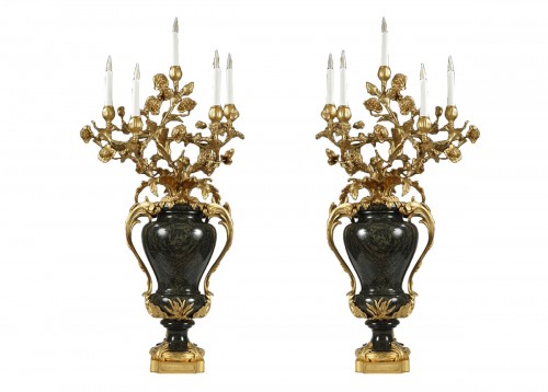 Paire de Vases- andélabres attribués à Maison Millet, France circa 1880